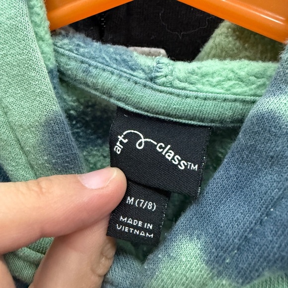 2/$15 Art Class Green and Blue Tie-Dye Hoodie - Picture 3 of 5